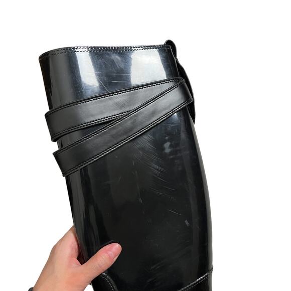 coach talia black tall rain rubber boots - Picture 4 of 10